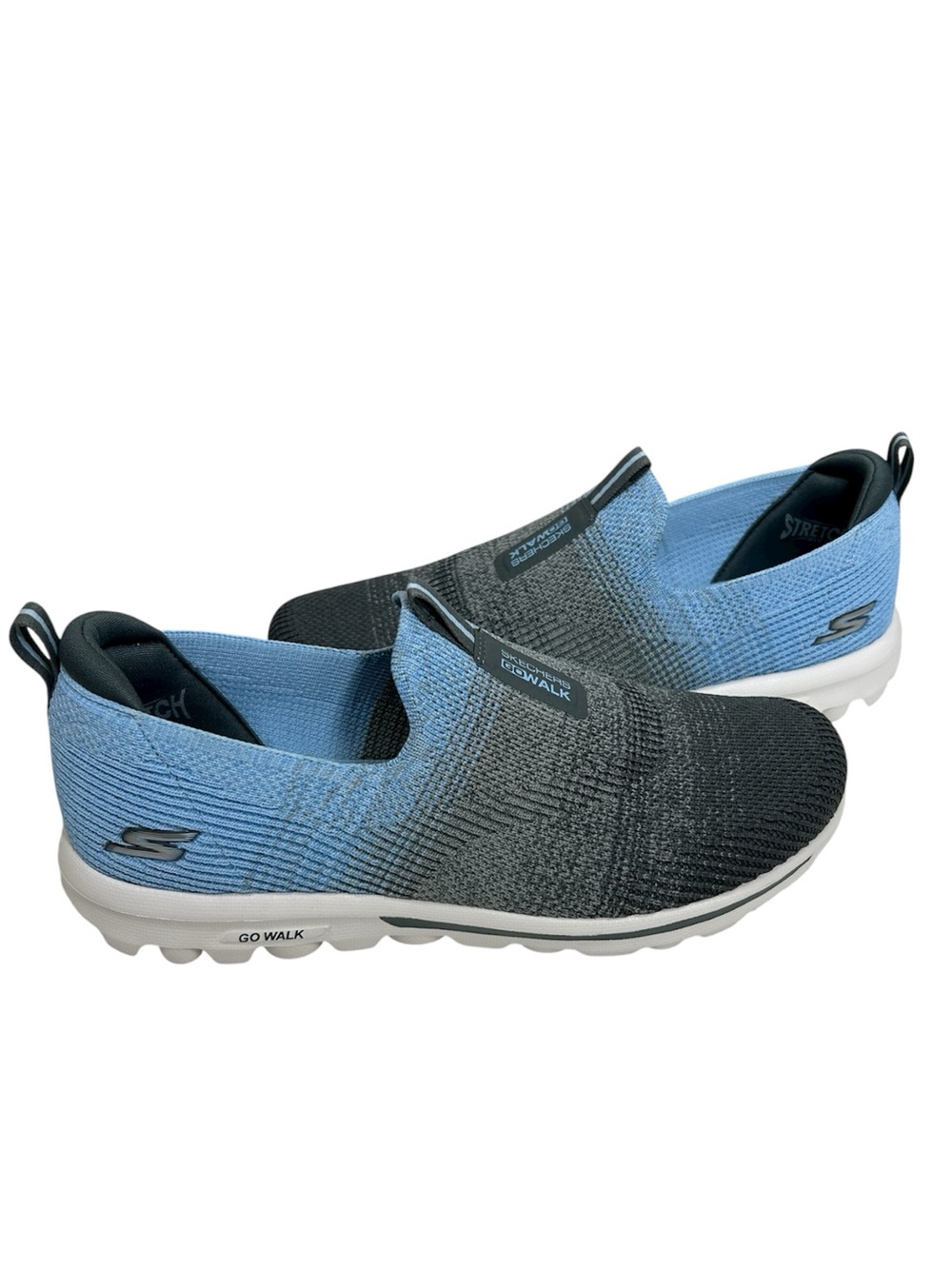 Skechers GOwalk Travel Ombre Blue Gray Washable Free Hands Slip On Shoes 8.5